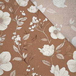 Takoy Viszkóz vászon 100g fehér virágok Via Mocha Mousse alapon