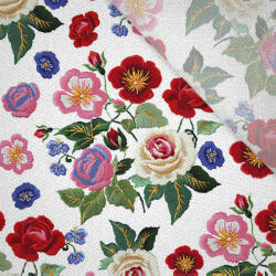 Takoy Viszkóz vászon 100g virágok és rózsák hímzés nyomtatási minta