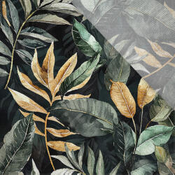 Takoy Viszkóz vászon 100g fekete és arany levelek