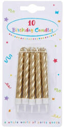 Javoli Happy Birthday Gold tortagyertya, gyertya szett 10 db-os (PNN89173)