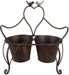 Clayre & Eef Suport ghivece flori fier maro 39x18x39 cm (6Y5436)