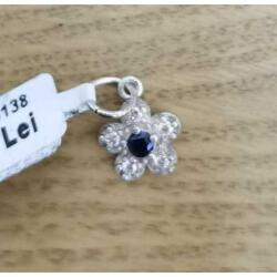 Flippy Pandantiv din Argint 925, Jolie Silver, pentru Dama, Model Floare Cu Pietre de Zirconiu Cubic, 1 x 1 cm, 0.9 g, Argintiu Bleumarin (teo-125544)