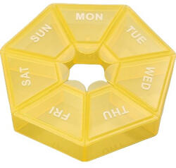 Flippy Cutie separator medicamente cu zilele saptamanii, Flippy, Plastic, 7 compartimente, Galben (teo-124646)