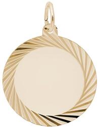 Bebe Gold Pandantiv Rotund din Aur 14K, Disc Gravabil cu Taietura Diamond, 18 mm