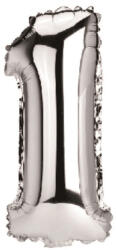 Flippy Balon din Folie Flippy, Cifra 1, 81 cm, Pentru Aer sau Heliu, Argintiu (teo-126181)