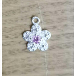 Flippy Pandantiv din Argint 925, Jolie Silver, pentru Dama, Model Floare Cu Pietre de Zirconiu Cubic, 1 x 1 cm, 0.9 g, Argintiu Roz (teo-125541)