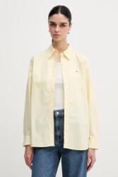 Tommy Hilfiger pamut ing női, galléros, sárga, regular, WW0WW46111 - sárga 42