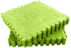 Flippy Set 10 Piese Covor tip Puzzle, Flippy, Spuma EVA, Pufos, 30 x 30 x 1 cm, Verde (teo-128903) Covor