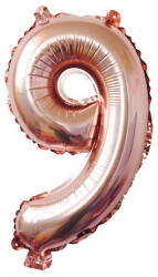 Flippy Balon din Folie Flippy, Cifra 9, 81 cm, Pentru Aer sau Heliu, Bulk, Roz Auriu (teo-126259)