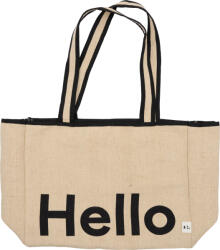 Design Letters Geantă universală Design Letters Hello bej-neagră (10502003NABLAHELLO)