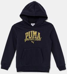 PUMA gyerek melegítőfelső pamutból CLASS Hoodie TR sötétkék, nyomott mintás, kapucnis, 685798 - sötétkék 164