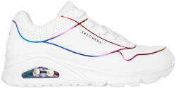 Skechers 155168-WMLT Női fehér csíkos fűzős sportcipő