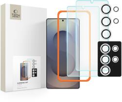 Tokgalaxis Üvegfólia Samsung Galaxy S25 Ultra kompatibilis - TECH-PROTECT Supreme - 2 db üvegfólia + 1db fekete keretes kamera védőkeret (TG-FD5906302322343)
