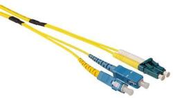 ACT 244218 Singlemode 9/125 OS2 duplex ruggedized fiber cable with LC en SC connectors 20m Yellow, Hálózati kábelek