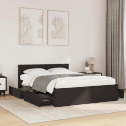 vidaXL fekete ágykeret fejtámlával matrac nélkül 120x200 cm (VD3295570)