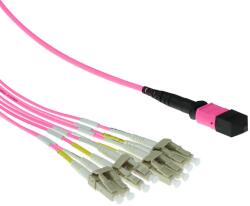ACT 249878 Multimode 50/125 OM4 fanout patchcable 1 X MTP female - 4 X LC duplex 8 fibers 5m Pink, Hálózati kábelek (RL7845)