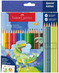Faber-Castell Creioane colorate Faber-Castell FC111222, 18 + 6 culori, Motiv dinozauri (FC111222)