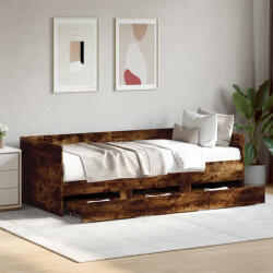 vidaXL füstös tölgy kanapéágy fiókkal matrac nélkül 75x190 cm (VD3280836)