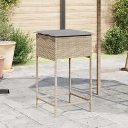 vidaXL 2 db bézs polyrattan kerti bárszék párnával (VD368320)