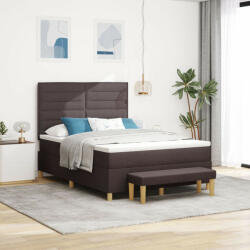vidaXL Boxspring ágy matraccal és paddal Sötétbarna 140x190 cm Szövet (VD3344222)