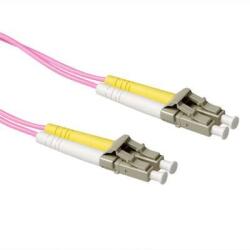 ACT 275920 LSZH Multimode 50/125 OM4 fiber patch cable duplex with LC connectors 2, 5m Pink, Hálózati kábelek (RL9753)