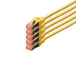 ASSMANN 150102 CAT6 S-FTP Patch Cable 10m Yellow (5db), Hálózati kábelek