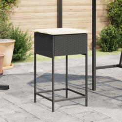vidaXL 2 db fekete polyrattan kerti bárszék párnával (VD368317)