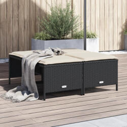 vidaXL 4 db fekete polyrattan kerti szék párnákkal (VD368362)