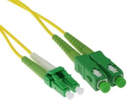 ACT 243457 LSZH Singlemode 9/125 OS2 fiber cable duplex with LC/APC8 and SC/APC8 connectors 1m Yellow, Hálózati kábelek (RL2701)