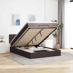 vidaXL Ottomán ágy matraccal sötétbarna 140x190 cm szövet (VD3311542)
