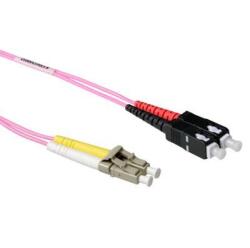 ACT 244482 LSZH Multimode 50/125 OM4 fiber cable duplex with LC and SC connectors 7m Pink, Hálózati kábelek (RL8707)