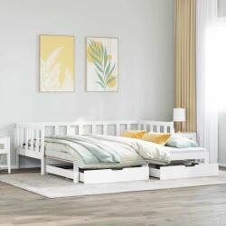 vidaXL fehér kihúzható heverő fiókokkal matrac nélkül 90 x 190 cm (3302194)
