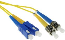 ACT 243955 LSZH Singlemode 9/125 OS2 fiber cable duplex with SC and ST connectors 10m Yellow, Hálózati kábelek