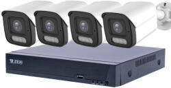  8MP H. 265x IP POE SWITCH 4db-os 4mm BULLET Kamerás Biztonsági Rendszer IP66 Vízálló Éjjel Nappal színes látás Hangrögzítés