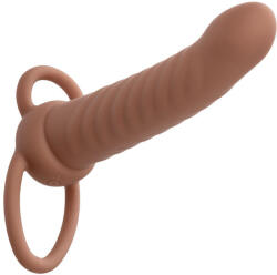 CalExotics Maxx Ribbed - dupla penetráló vibrátor, 10 rezgés - makelove