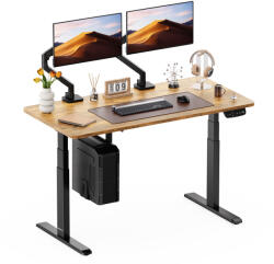 StableDesk Birou reglabil electric StableDesk Pro, 2 motoare, Ridica 125 kg, Organizator cabluri, Touchscreen, Aplicatie pentru Telefon, Cadru Negru mat, Blat Ma (SD-101-NE-R-LR-138x67)
