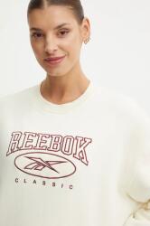 Reebok pamut melegítőfelső bézs, női, nyomott mintás, 100205214 - bézs S