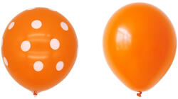 Flippy Set 10 Baloane din Latex, Flippy, Model Party cu Buline si Simple, 30 cm, Portocaliu, 2.8 g (teo-130905)