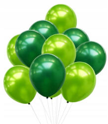 Flippy Set 10 Baloane din Latex Chrome, Flippy, Model Party, 23 cm, Diferite Nuante Verde, 2.2 g (teo-131006)