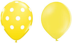 Flippy Set 10 Baloane din Latex, Flippy, Model Party cu Buline si Simple, 30 cm, Galben, 2.8 g (teo-130904)