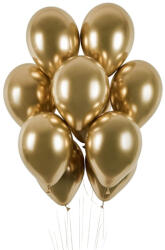 Flippy Set 10 Baloane din Latex Chrome, Flippy, Model Party, 13 cm, Gold, 1 g (teo-130919)