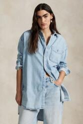 Ralph Lauren pamut farmer ing női, galléros, relaxed, 211964726 - kék XL