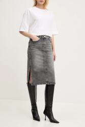 Moschino Jeans farmer szoknya szürke, midi, egyenes, 0115 3219 - szürke 25