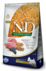 Farmina N&D Ancestral Grain Adult Mini 2.5kg Hrană Uscată cu Puține Cereale pentru Câini Adulţi de Rase Mici cu Miel (21.04.018)