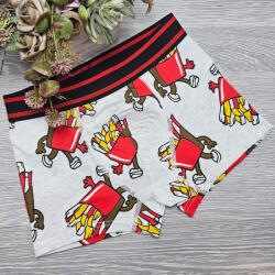 Aura Via Fiú boxer hamburger és sültkrumpli mintás Világos szürke, 10-11 év 92677