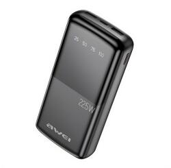Awei P13K încărcător de urgență 2 prize USB+Type-C (20000mAh, 22.5W, încărcător rapid PD, afișaj LED) NEGRU (P13K)