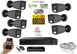  MS - Hybrid Light IP kamerarendszer 7 kamerával switchel 2 Mpix GT - 6214K7B