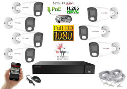 Monitorrs Security - Hybrid Light IP kamerarendszer 7 kamerával 2 Mpix WT - 6213K7