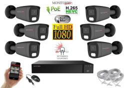 Monitorrs Security - Hybrid Light IP kamerarendszer 6 kamerával 2 Mpix GT - 6214K6