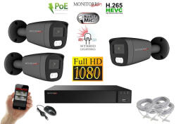 Monitorrs Security - Hybrid Light IP kamerarendszer 3 kamerával 2 Mpix GT - 6214K3